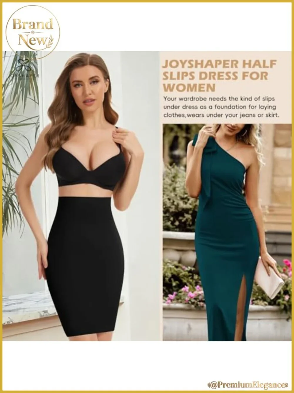 Control Slip Half Slip Shapewear for Women High Stretch Nylon Spandex Slim